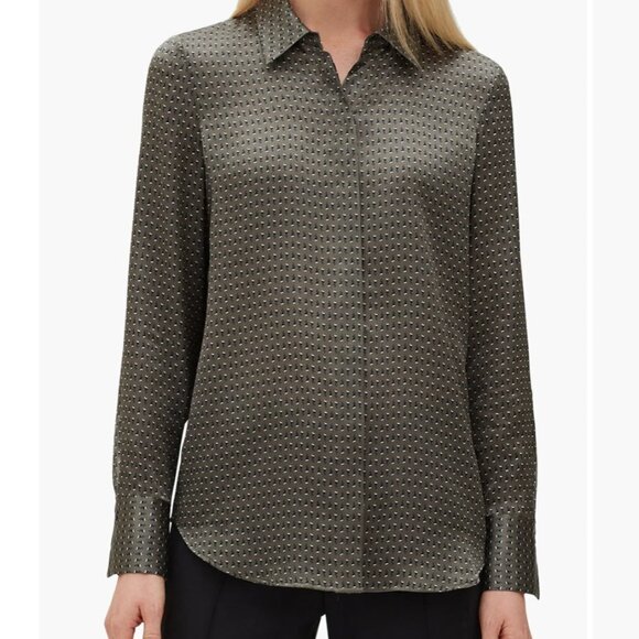 Lafayette 148 New York Scottie Boundless-Buds Long-Sleeve Silk Blouse XL NWT - Picture 11 of 11